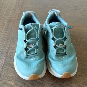 Hoka One One Transport Commuter Teal Walking Sneakers size 8B